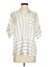 Athleta Stripes Ivory Short Sleeve Blouse Size XS - photo 1