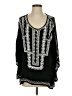 Chico's 100% Rayon Black 3/4 Sleeve Blouse Size Sm - Med - photo 1