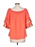 Lipslide 100% Polyester Orange 3/4 Sleeve Blouse Size L - photo 2