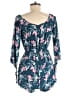 Xhilaration 100% Rayon Tropical Teal Blue Romper Size M - photo 2