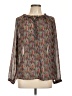 TK 100% Polyester Gray Long Sleeve Blouse Size L - photo 1