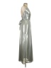 David Meister Metallic Silver Cocktail Dress Size 2 - photo 4