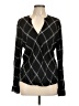 Pure Navy 100% Rayon Argyle Black Long Sleeve Blouse Size L - photo 1