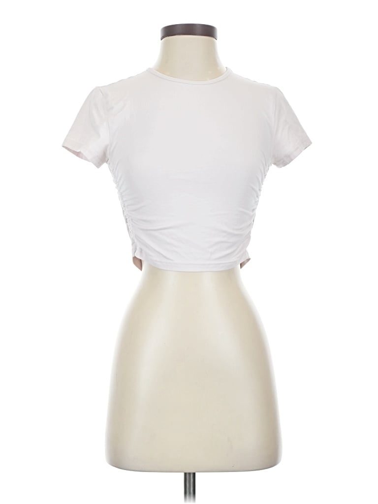 Pre-owned Tna Short Sleeve Turtleneck In White