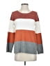Lily Star Color Block Orange Pullover Sweater Size S - photo 1