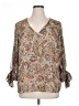Vince Camuto 100% Polyester Paisley Brown 3/4 Sleeve Blouse Size 1X - photo 1