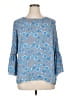Fundamental Things 100% Polyester Blue 3/4 Sleeve Blouse Size XL - photo 1