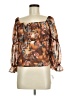 BRANNAN 100% Polyester Brown 3/4 Sleeve Blouse Size M - photo 1