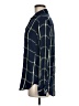 Stylus 100% Rayon Plaid Blue Long Sleeve Button-Down Shirt Size M - photo 5