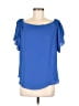 Q&A 100% Polyester Blue Short Sleeve Blouse Size M - photo 1
