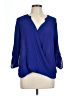 a.n.a. A New Approach 100% Polyester Blue 3/4 Sleeve Blouse Size L - photo 1