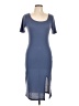 No Comment Solid Blue Casual Dress Size L - photo 1
