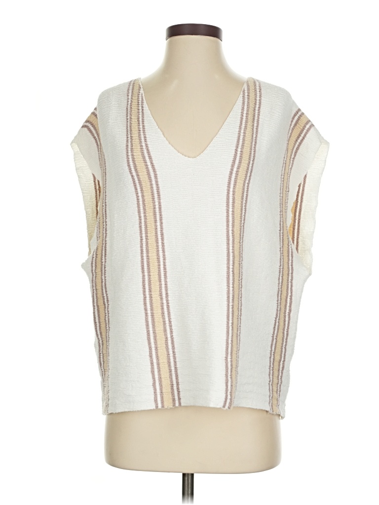 Pre-owned Lalavon Sweater Vest In White