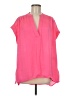 Glam Pink Short Sleeve Blouse Size M - photo 1