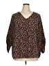 Downing Studio Animal Print Brown 3/4 Sleeve Blouse Size 1X - photo 1
