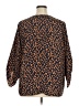 Downing Studio Animal Print Brown 3/4 Sleeve Blouse Size 1X - photo 2