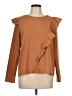 Kensie 100% Polyester Brown Long Sleeve Blouse Size L - photo 1
