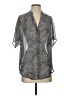 TINA Stephens Animal Print Silver Short Sleeve Blouse Size XS - photo 1