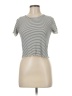 Caution to the Wind Stripes Silver White Short Sleeve T-Shirt Size M - photo 1