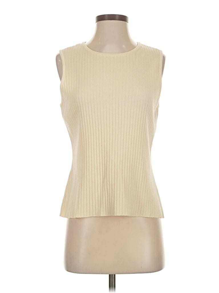 Pre-owned St. John Collection By Marie Gray Sweater Vest In White