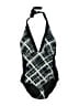 Carmen Marc Valvo Plaid Black One Piece Swimsuit Size 8 - photo 1