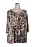 DressBarn 100% Polyester Gray 3/4 Sleeve Blouse Size 3X - photo 1