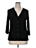 Choices Black 3/4 Sleeve Button-Down Shirt Size XL - photo 1