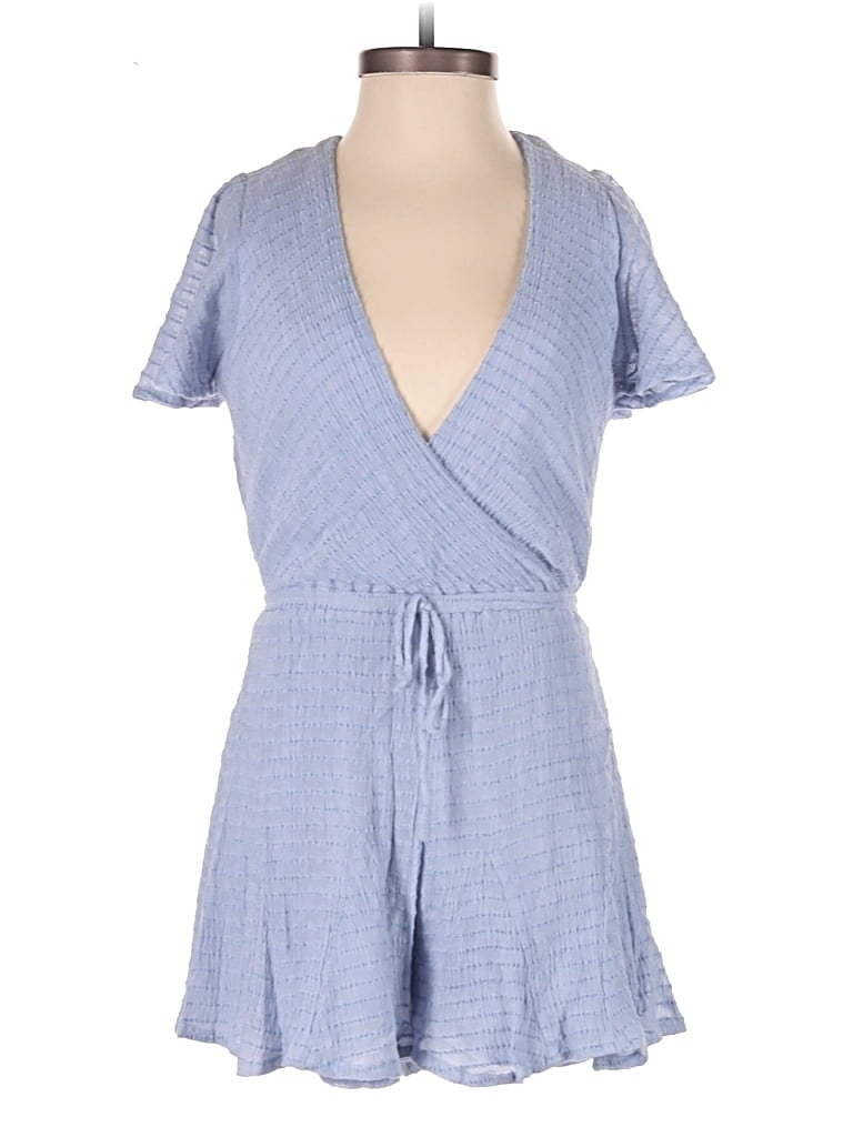 Altar'd State Romper: Blue Chevron/Herringbone Pattern Rompers - Size X-Small