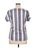 Truself Stripes Blue Short Sleeve Blouse Size XL - photo 2