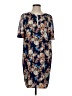 J.Crew 100% Polyester Print Blue Casual Dress Size 4 - photo 1