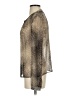 Cynthia Steffe Metallic Silver Tan Long Sleeve Blouse Size 4 - photo 5
