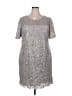 Kay Unger 100% Polyester Metallic Silver Cocktail Dress Size 20w - photo 1