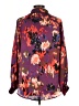 Unbranded 100% Polyester Print Purple Long Sleeve Blouse Size M - photo 2