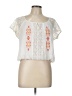 Topia 100% Cotton White Short Sleeve Blouse Size L - photo 1