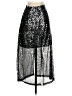 L Love 100% Polyester Metallic Silver Formal Skirt Size S - photo 2