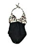 Venus Floral Black One Piece Swimsuit Size 10 - photo 1