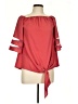 Unbranded 100% Polyester Red Pink 3/4 Sleeve Blouse Size L - photo 1