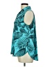 Worthington Tropical Teal Sleeveless Button-Down Shirt Size L - photo 5