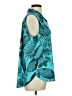 Worthington Tropical Teal Sleeveless Button-Down Shirt Size L - photo 4