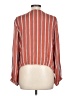 Rebellion 100% Rayon Stripes Orange Long Sleeve Blouse Size L - photo 2