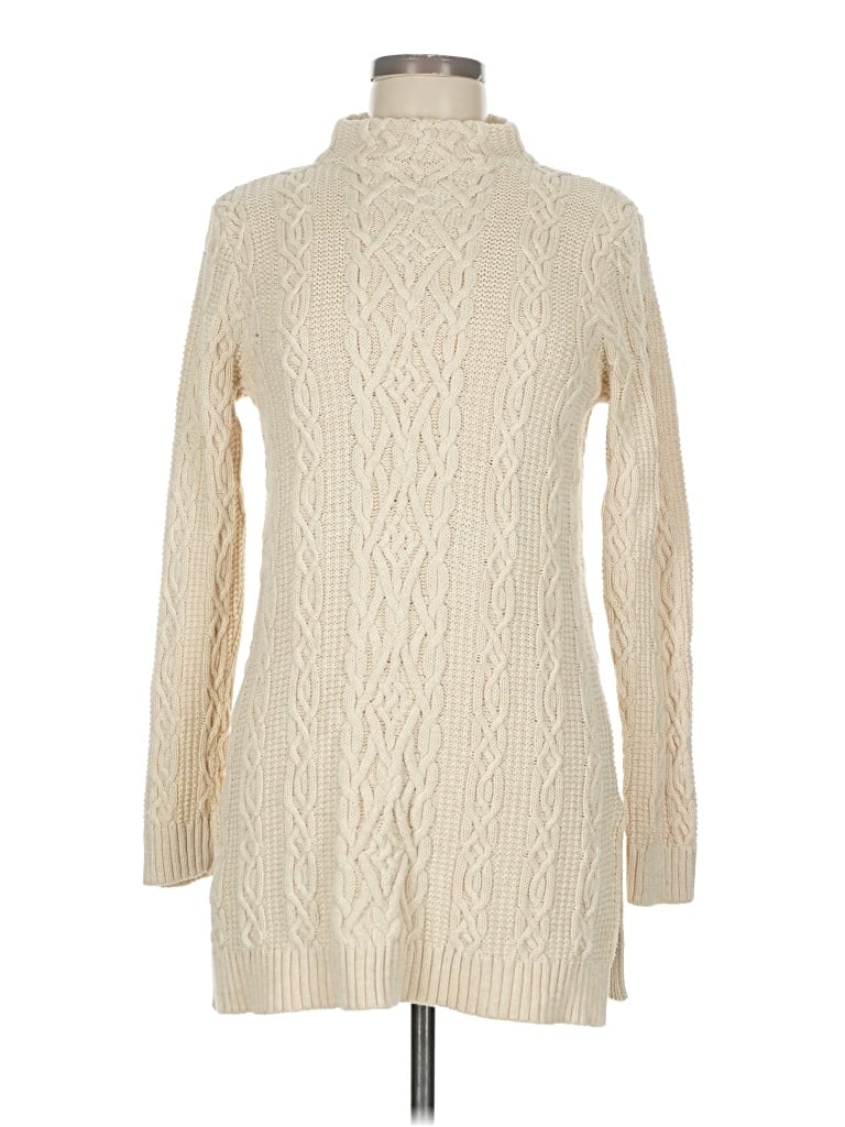 Pre-owned Jeanne Pierre Turtleneck Sweater In White