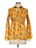 Upson Downes 100% Polyester Yellow Long Sleeve Blouse Size L - photo 1