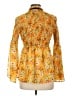 Upson Downes 100% Polyester Yellow Long Sleeve Blouse Size L - photo 2