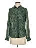 Uniqlo 100% Polyester Polka Dots Green Long Sleeve Blouse Size S - photo 1