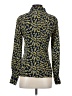 Tucker 100% Silk Print Yellow Long Sleeve Silk Top Size P (petite) - photo 2