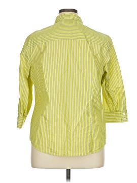 Haut Tricot Manches 3/4 Liz Claiborne Petite – Taille L, Jaune, 100% Coton, Occasion Très Bon état