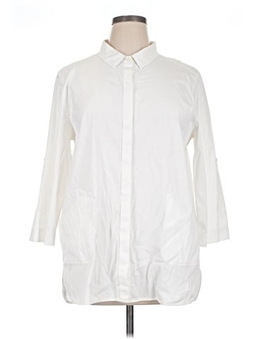 Lafayette 148 New York 3/4 Sleeve Button-Down Shirt (view 1)