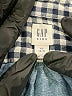 Gap Kids 100% Cotton Checkered-gingham Blue Long Sleeve Button-Down Shirt Size 4 - 5 - photo 3