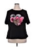 Unbranded Hearts Black Short Sleeve T-Shirt Size 3X - photo 1
