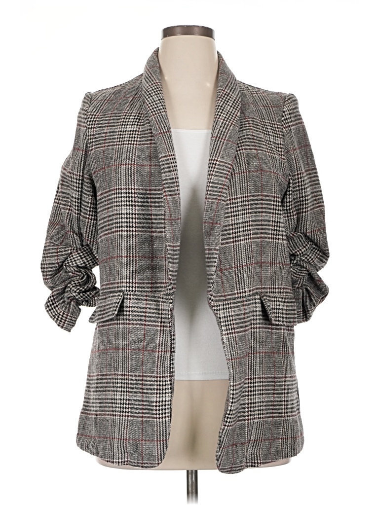 Pre-owned Shein Blazer Jacket In Gray